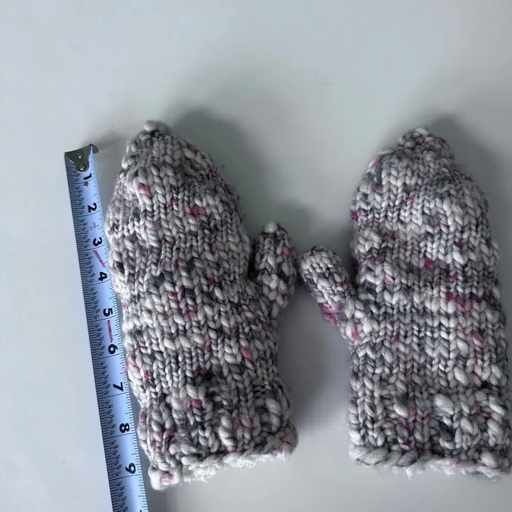 Fleece Lined Knit Mittens - Women's Size Small - Cozy